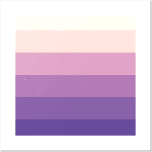 Stripes - Gradient - Dark to Light purple and creamy yellow Posters and Art